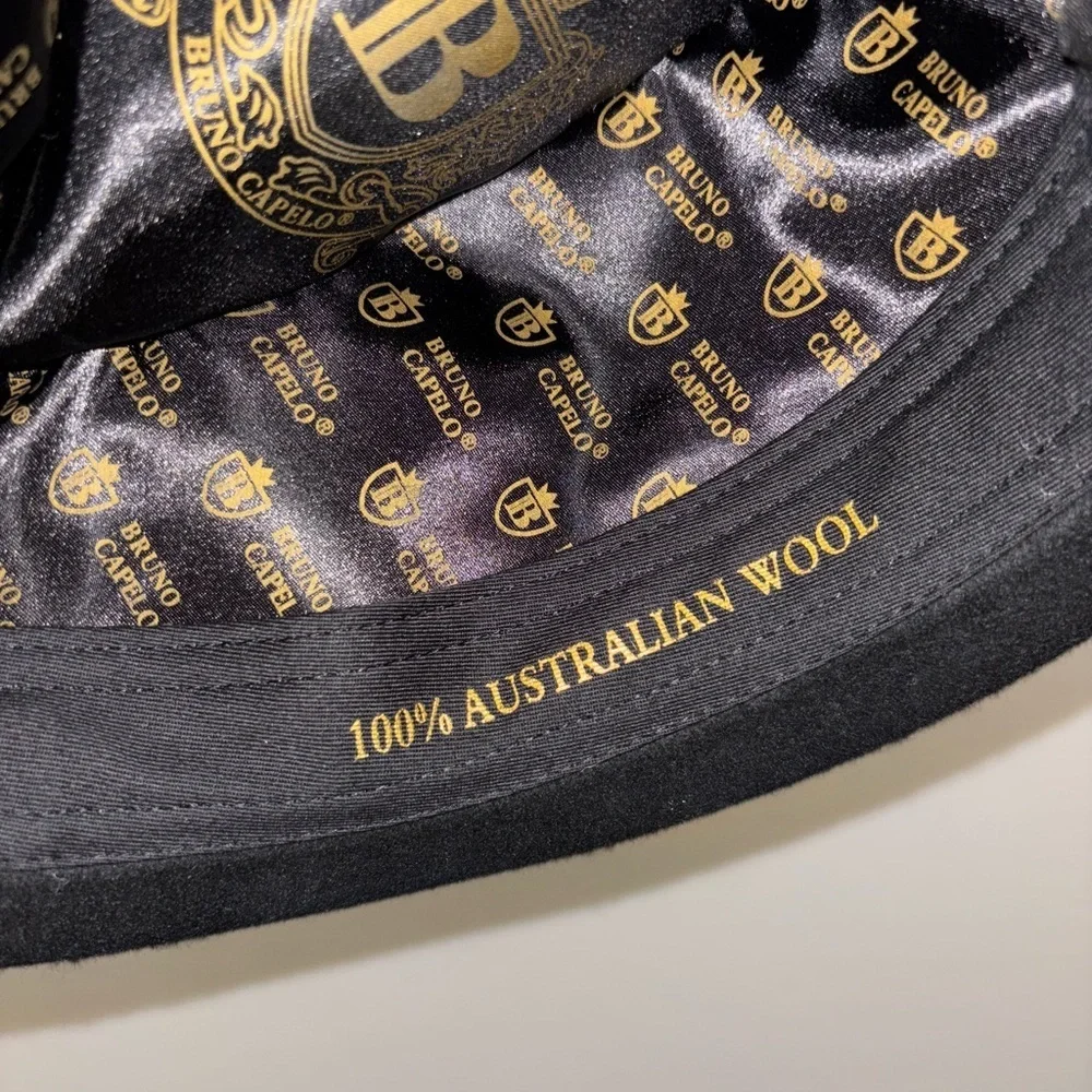 Men's Black Top Hat 100% Australian Wool By Bruno Capelo